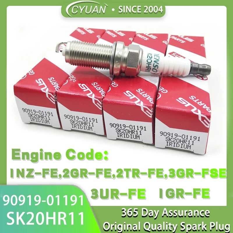 SK20HR11สำห 4ชิ้นหัวเทียน S/4/6ชิ้นหัวเทียนอิริเดียม90919-01191