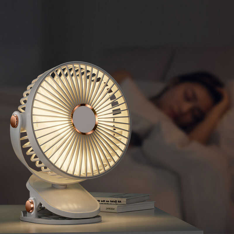 Clip-On TAIDU Small Fan Student Dormitory Bed Night Light Clip Fan Office Small Desktop Usb Chargin