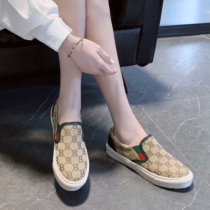 Canvas GC Women's Style Flat Fashion Korean Casual Sports Loafers One Pedal Shoes