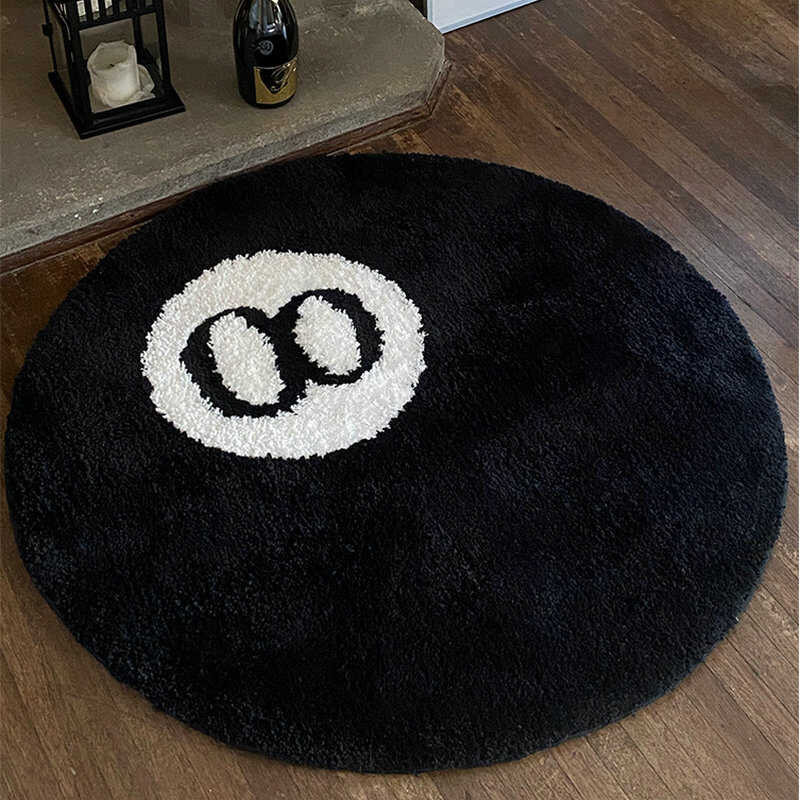 Quality Simulation Top Billiards 8 Ball Rug Round Tufting Soft Chair Pad Anti-slip Bath Floor Mat K