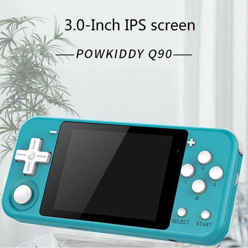 IPS POWKIDDY Q90เปิดระบบคู่มือถือเกมย้อนยุคคอนโซล3หน้าจอ เ
