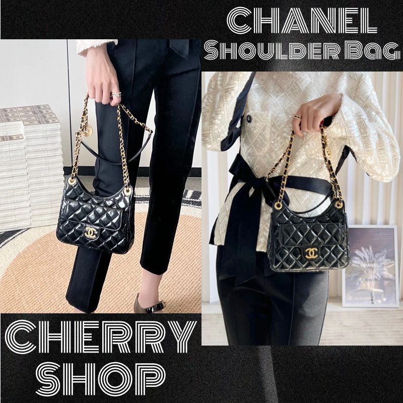 ชาแนลผู้หญิง CHANEL HOBO BAG Hippie bags กระเป๋ากุ๊ย กระเป๋าสะพายสตรี