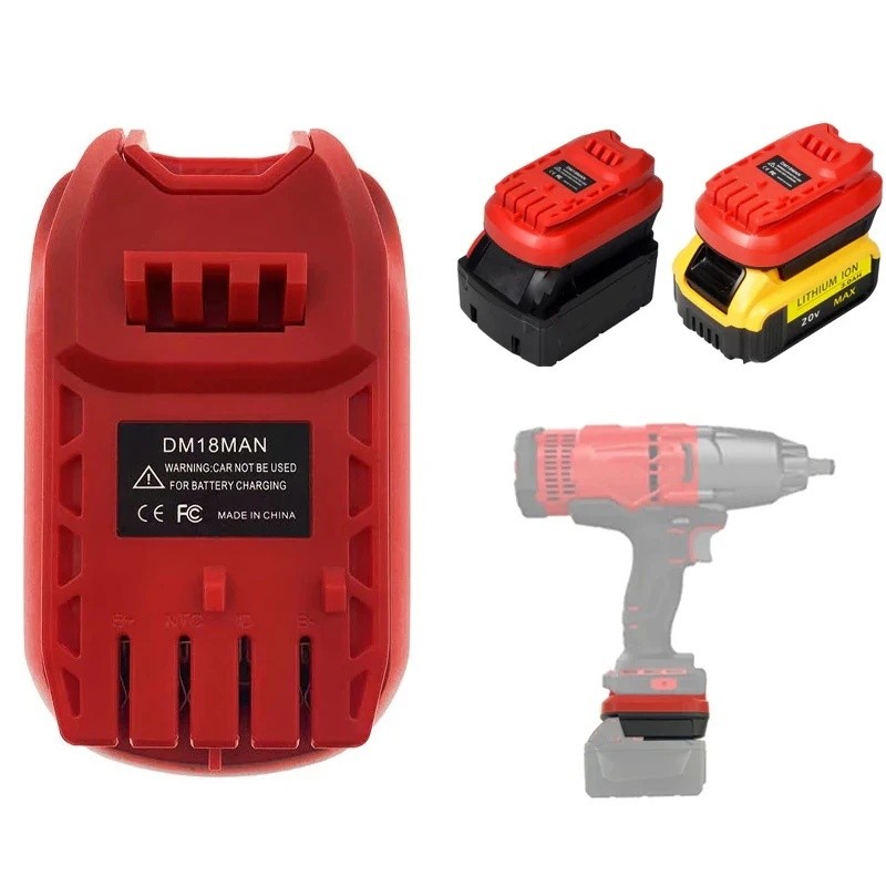 ในสต็อก อะแดปเตอร์ทดแทน MT18MAN สําหรับ Makita/Dewalt/Milkwaukee แบตเตอรี่ลิเธียม 18V แปลงสําหรับช่า