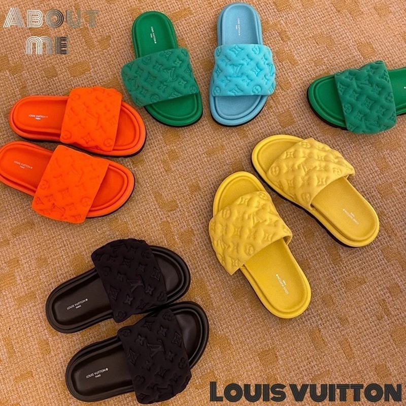 ♞หลุยส์วิตตอง Louis Vuitton Pool Pillow Comfort Sandalsรองเท้าแตะแฟชั่นสำหรับผู้หญิง