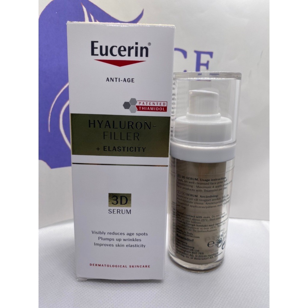 ♞,♘,♙เซรั่มยูเซอริน Eucerin Hyaluron-Filler + Elasticity 3D Serum 30ml [แพ็คเกจยุโรป]