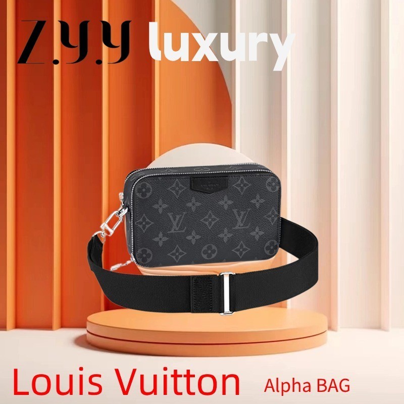 ♞,♘Ready Stock หลุยส์วิตตอง Louis Vuitton Alpha Wearable Wallet Men's Crossbody Classic Bestseller