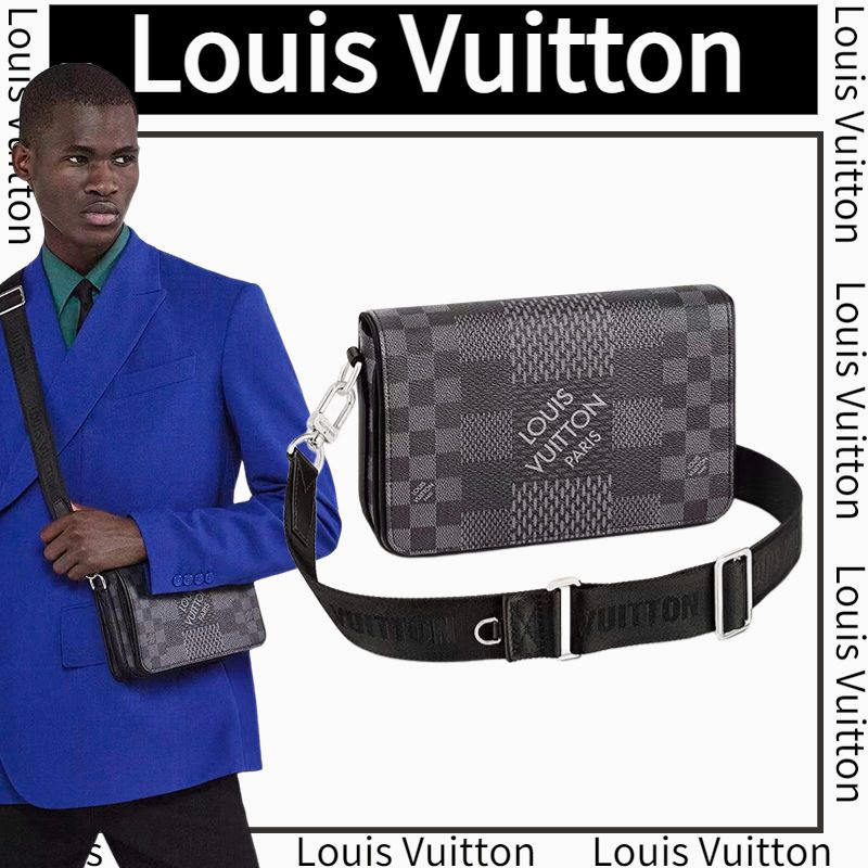 ♞,♘Louis Vuitton  หลุยส์วิตตอง   STUDLO กระเป๋าสะพายข้าง / กระเป๋าสะพายข้าง / ผู้ชาย / สายสะพายรูปต