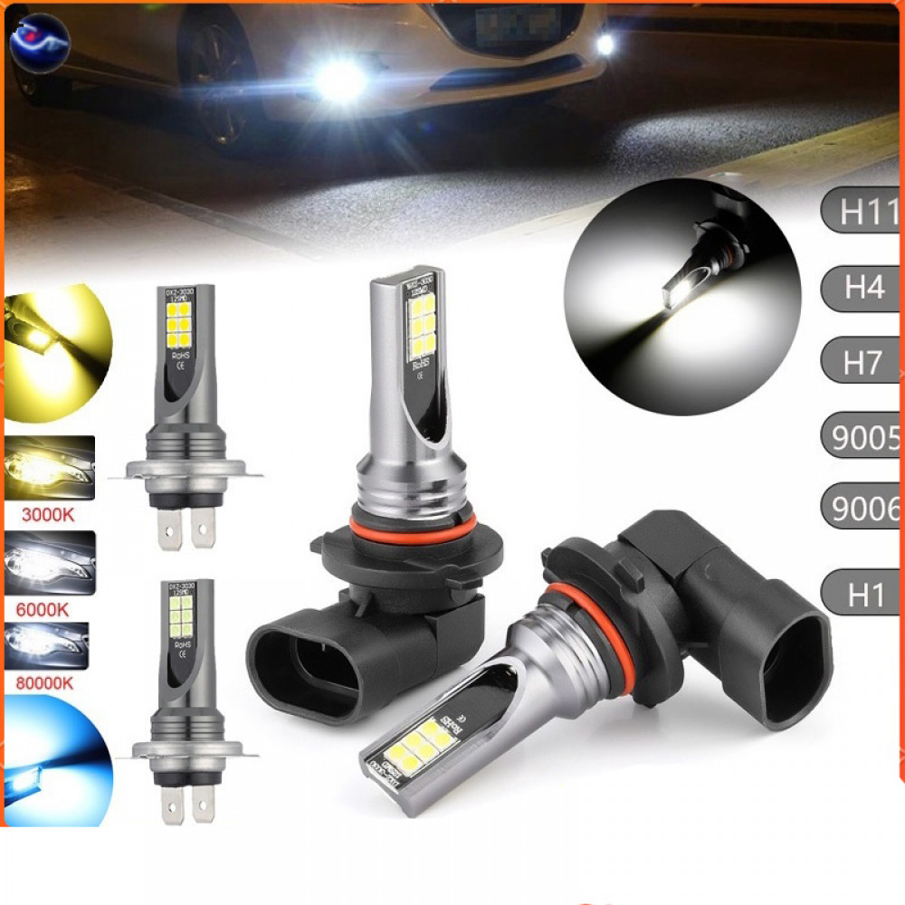 2pcs ไฟตัดหมอกรถ Super Bright CSP LED หมอกโคมไฟ H1/H3/H4/H7/H8/H9/H10/H11/9005 HB3/9006 HB4 รถ Spot Light Auto Fog Lamp