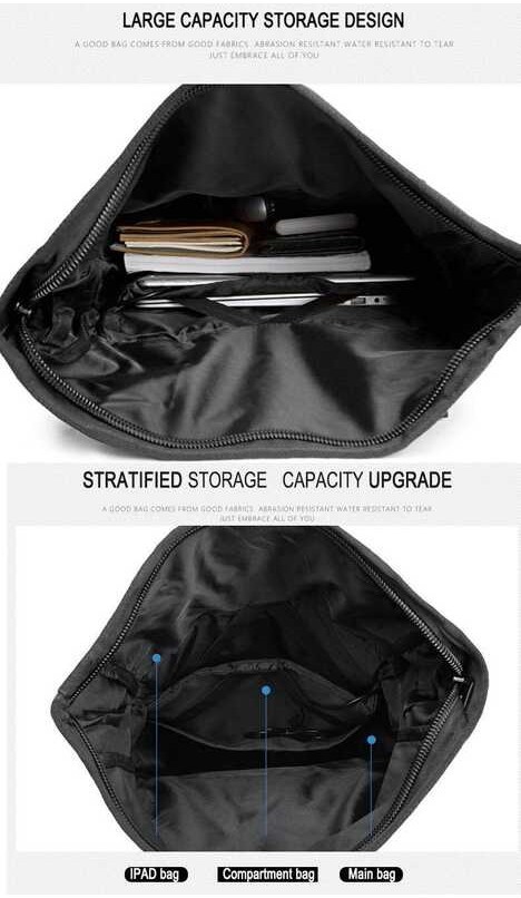 OZUKOกระเป๋าเป้ผู้ชายมัลติฟังก์ชันชาร์จUSB,กระเป๋านักเ