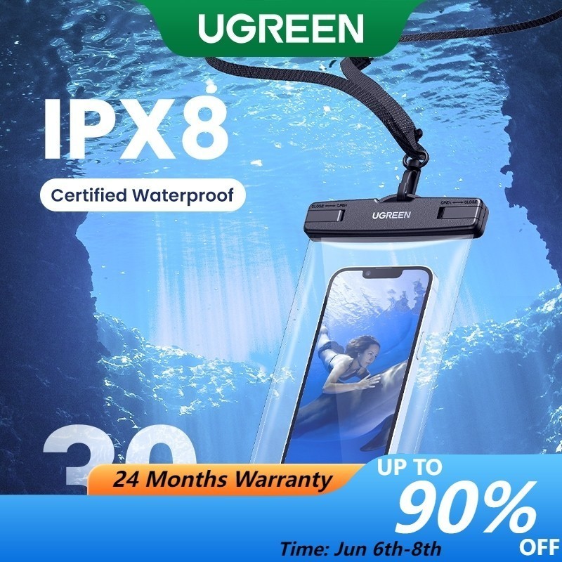 Ugreen เคสกันน้ํา พร้อมสายคล้องคอ สําหรับ iPhone 15 14 Pro Max Samsung S24 S23 Huawei P50 Up to 7.2
