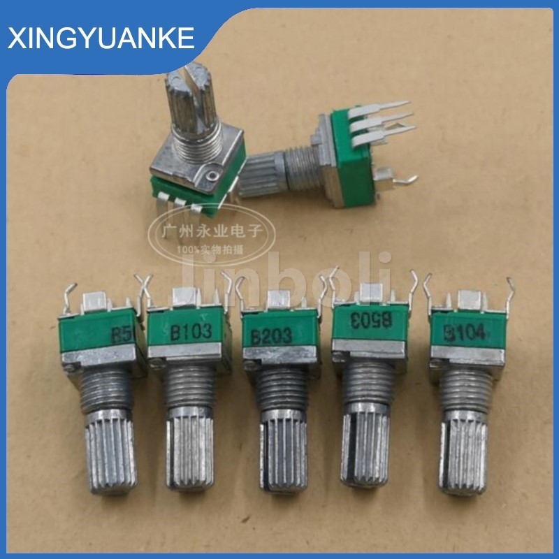 2PCS RK097 เดี่ยวแนวตั้ง Bent เท้า 3 Pins B2K B5K B10K B20K B50K B100K B200K B500K เครื่องขยายเสียงปรับระดับเสียง Potentiometer