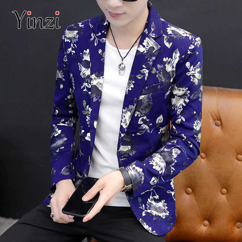 Blazer YINZI 2021ชายชุดฤดูใบไม้ผลิฤดูใบไม้ร่วง ส่วนบุคคล Casu