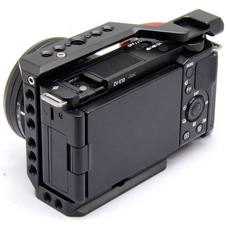 Cage Topcine Full with Wood Handle Compatible Alpha ZV-E10 Camera, Aluminum Alloy Camera Rig Sony Z
