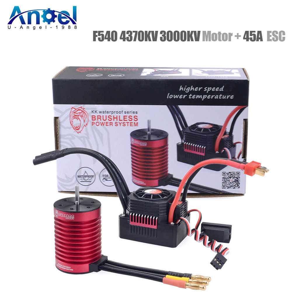 SURPASS HOBBY KK กันน้ํา Combo F540 3000KV 4370KV มอเตอร์ไร้แปรง w/ 45A Brushless ESC สําหรับ 1/10 R