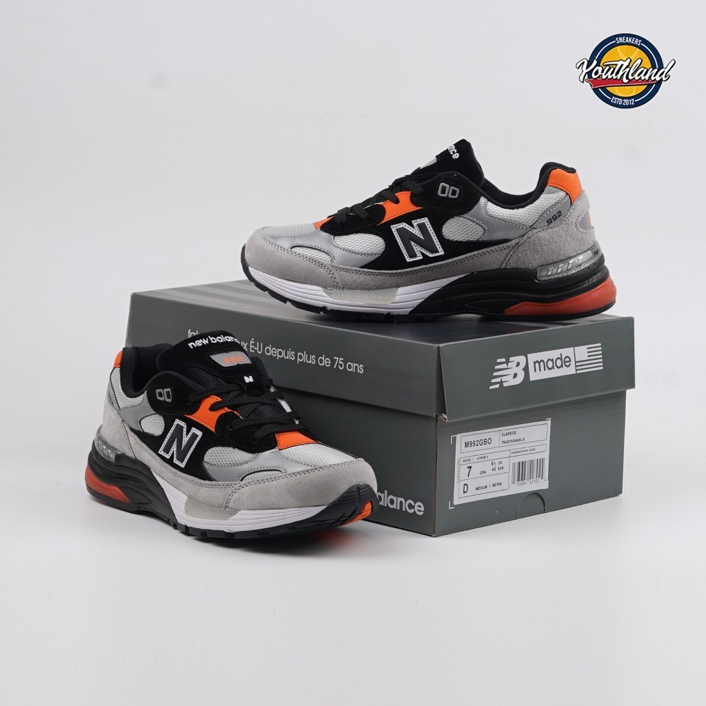 (YTL)  Sepatu Sneakers - New Balance 992 DTLR Grey Orange