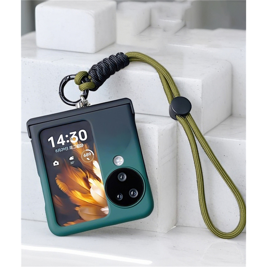 หรูหราเกาหลี Gradient สีเขียว Knot แบบพกพาเชือกโทรศัพท ์ สําหรับ OPPO ค ้ นหา N2flip N3Flip N2 flip N3 พลิก N3F กันกระแทกปกหลัง