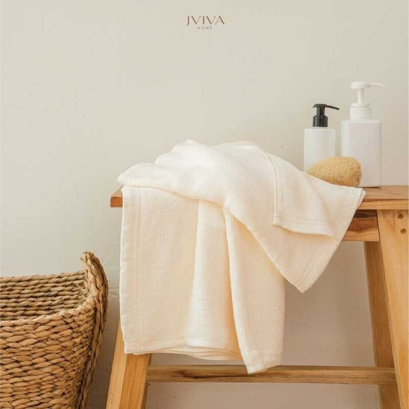 ผ้าขนหนูใยไผ่100% Jviva เช็ดตัว ไซส์ L (27X60”) Natural Bamboo Towel - Ra