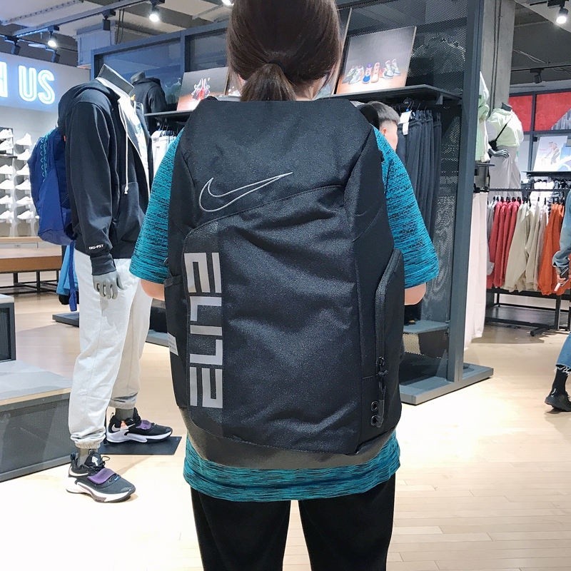 ♞,♘Nike NIKE Casual Sports Basketball Air Cushion Elite Backpack กระเป๋าคอมพิวเตอร์นักเรียนชาย BA61