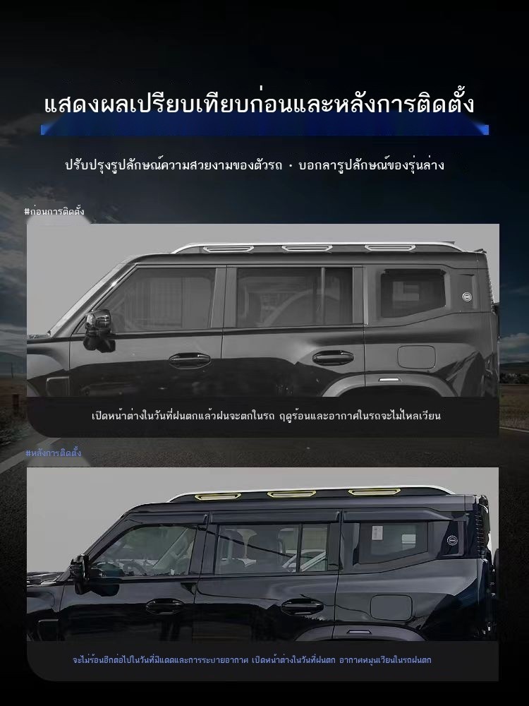 【 JAECOO 6 2024】 Chery iCAR 03 คิ้วกันฝน คิ้วประตูรถ คิ้วกันฝน แถบกันฝน ระแนงดัดแปลงพิเศษ