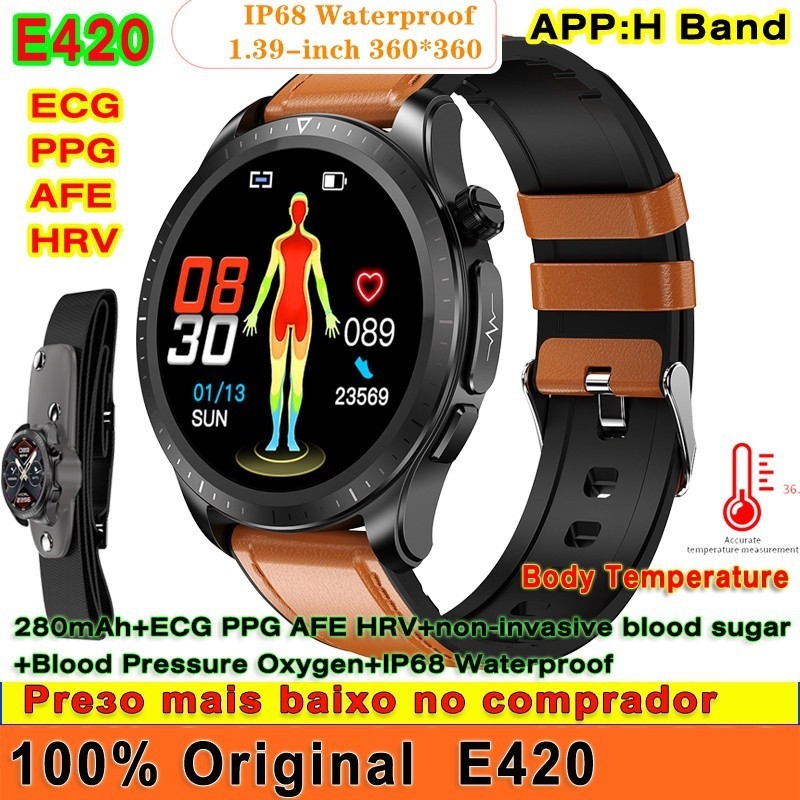 นาฬิกาสมาร์ทวอทช์ นาฬิกาผู้ชาย ECG + PPG Smart Watch สําหรับ Xiaomi Laser Treatmen ระดับน้ําตาลในเล