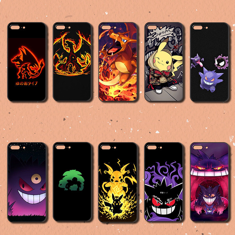 เคสโทรศัพท์สีดําแฟชั่นสําหรับ OPPO A96 A98 R9 R9S Reno 8Z 8T 7 8 lite pokemon ออกแบบฝาครอบ