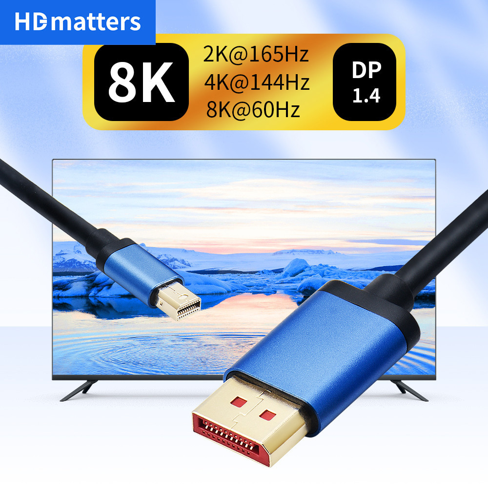 Mini Displayport to Displayport cable 144Hz Mini DP monitor cable cord Thunderbolt Mini DP to Displayport 1.4 8K DP 1.2 สาย