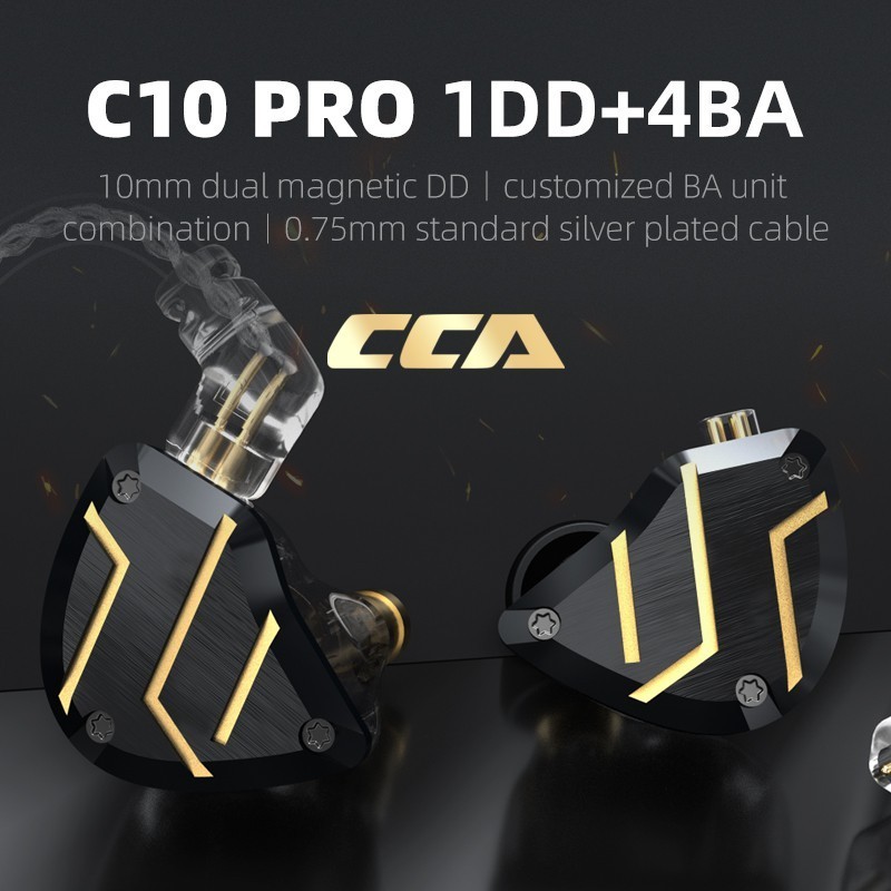 Cca C10 Pro 4BA+1DD ชุดหูฟังอินเอียร์ HiFi ตัดเสียงรบกวน สําหรับ CCA C12 C10 CA16 KZ ZS10 Pro ZSX Z