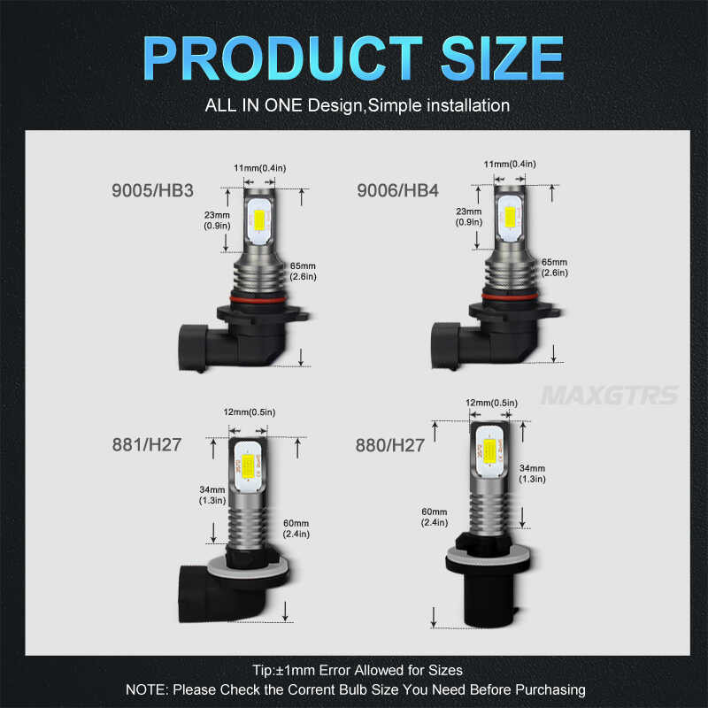 ❤ 2X H1 H3 880 881 H27w H27 H27w/2 3570 Chip Canbus Bulb Car Led Fog Driving Lights DRL Lamp Whit