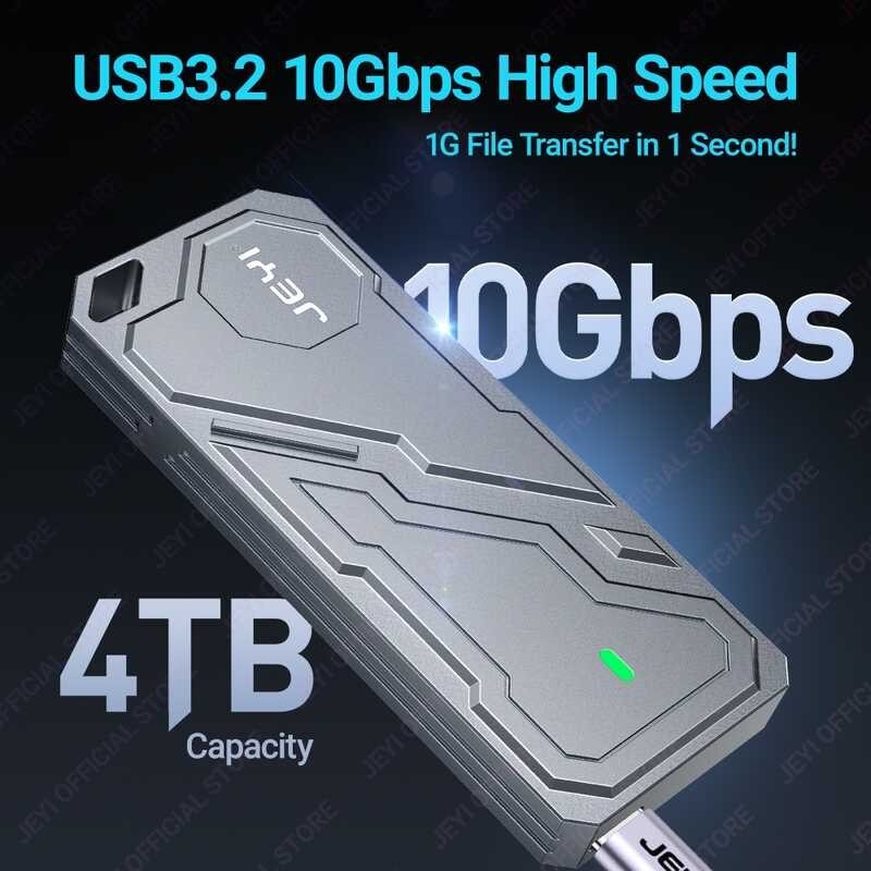 Enclosure JEYI M.2 RTL9210 NVMe Mobile Box USB3.2 10G Type-c Case With AII AIuminum SheII Support U