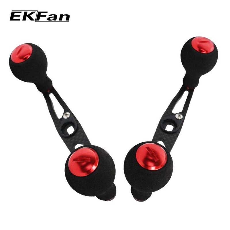 Ekfan 8*5Mm Hole Black EVA Knob With Length121mm Carbon Fiber Handle For Baitcasting Fishing Reel R