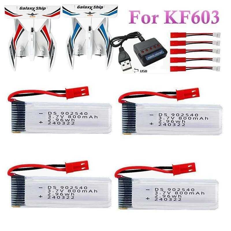 ❤️ แบตเตอรี่ Lipo 25C 3.7V 800Mah พร้อมปลั๊ก JST สำหรับ Kf603 GLIDER Plane X500 X800 Hd1315 Hj8