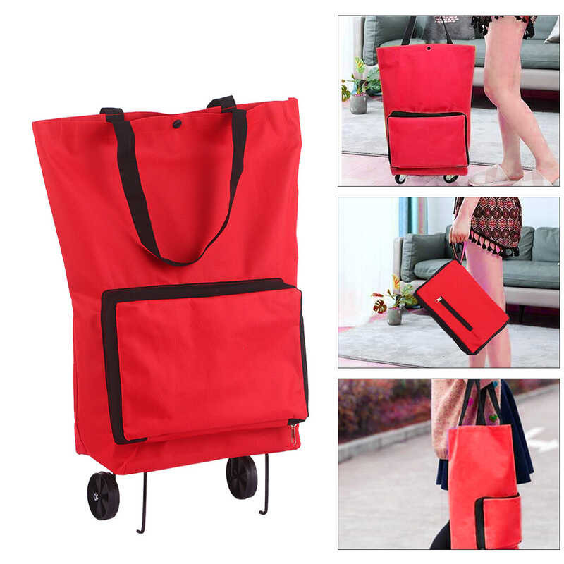 Foldable Shopping Trolley Bag With Wheels Collapsible Shopping Cart Reusable Foldable Grocery Bags s