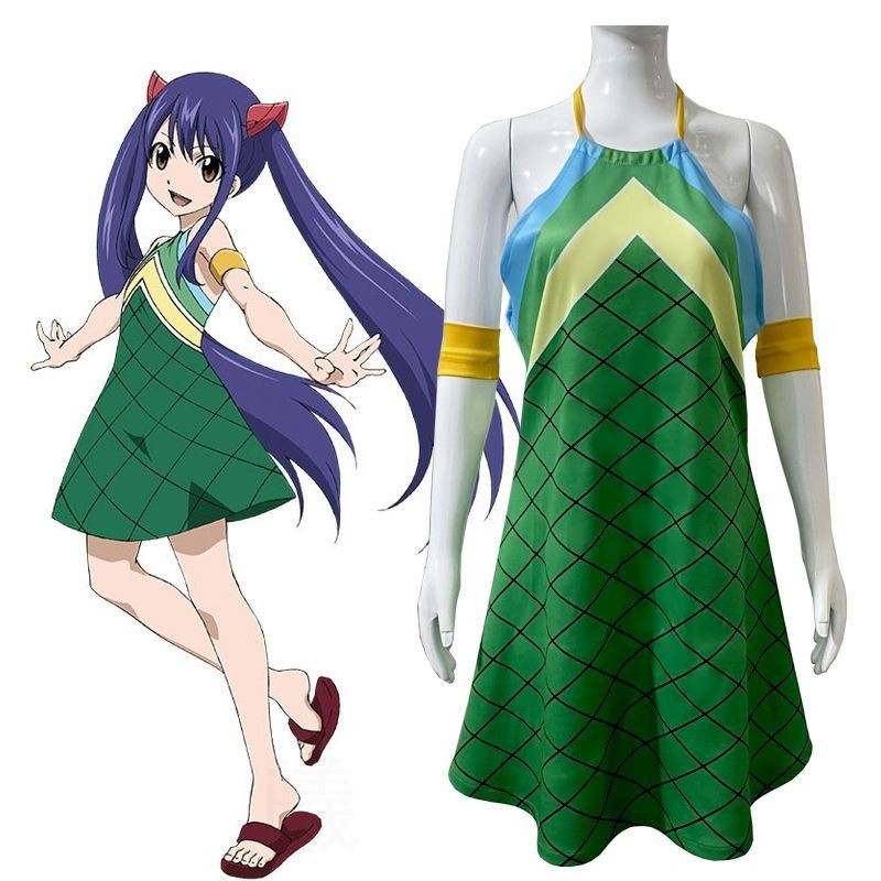 Wendy Mabel Cos Costume 2D Anime Fairy Tail Cosplay Role-playing Costume
