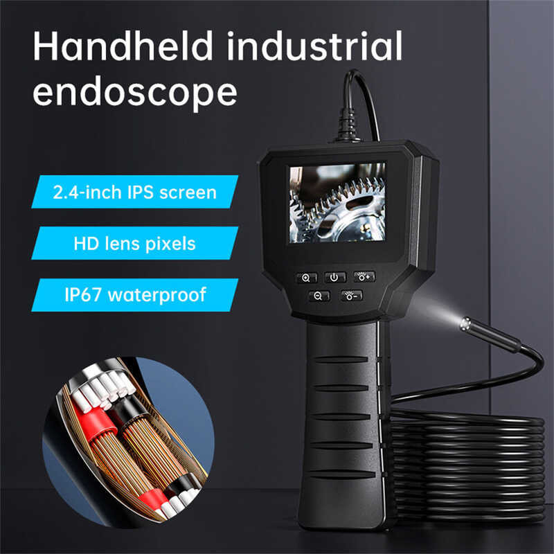 IP67 Waterproof Inskam Handheld Inspection Digital Borescope Hard Cable Scope Camera 8.0mm Industri