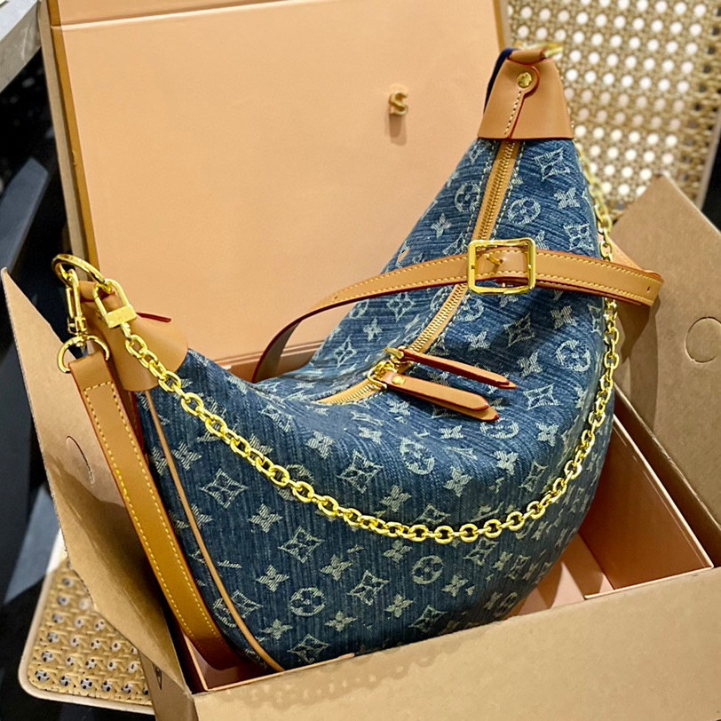 【Lalaland Luxurybag1 กระเป ๋ า 1 】 Cowboy moon loop หนังผู ้ หญิงกระเป ๋ าเป ้ สะพายหลังแนวทแยงกระเ