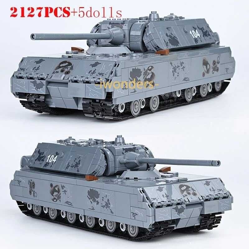 Panzer VIII Maus Tank M1a2 T28 บล็อกตัวต่อรถถัง ลายเสือดาว 2 Challenger I