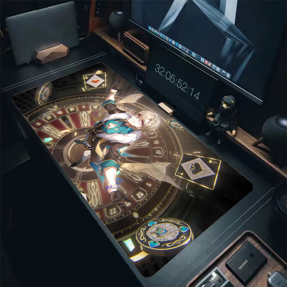 Aventurine Honkai Star Rail Mousepad แผ่นรองเมาส์พร้อม Pad อุปกรณ์เสริมสําหรับเล่นเกม Prime Gaming XXL คีย์บอร์ด Pad Pad Pad Padding Mat