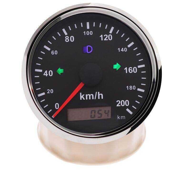 ❤ Universal 0~999 Mph Knots Km/H 85Mm 220Km/H Car Tachometer KMH Meter Red Backlight LCD GPS S