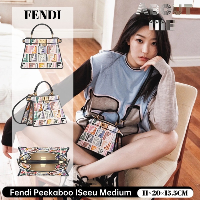 เฟนดิ Fendi Peekaboo ISeeu Medium กระเป๋าถือ ผู้หญิง