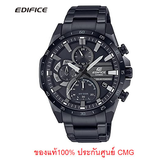 ♞นาฬิกา Casio Edifice รุ่น EQS-940DC-1A นาฬิกาผู้ชายสายแสตนเลสสีดำ โครโนกราฟพลังงานแสงอาทิตย์ -ของแ
