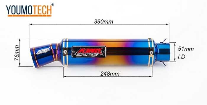 ❤ 2Inches/51Mm Motorcycle Modified Exhaust Escape Tail Muffler Power Pipe Universal For Lc135 Mio