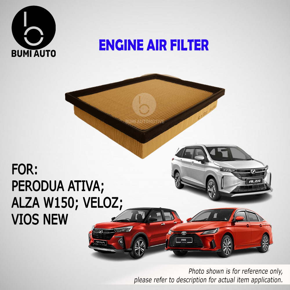 Perodua Ativa Alza W150 22- / Toyota Veloz / Vios NEW NGC102 ไส้กรองอากาศเครื่องยนต์ Udara Penapis 1