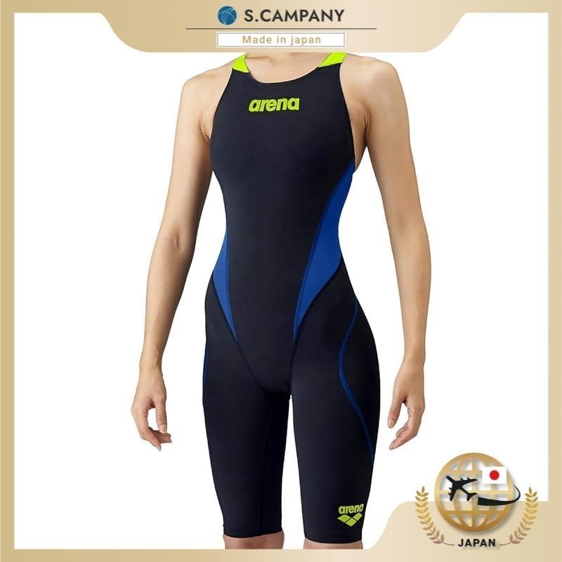 Fina Approval] Arena Junior Aquaforce Fusion Tri Junior Half Spats Open Back (Cross Back) Black X B