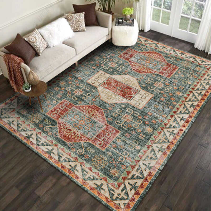 Boho Living Room Shabby Chic Oriental Medallion Non-Shedding Carpet Bedroom Dining Office Area Rug