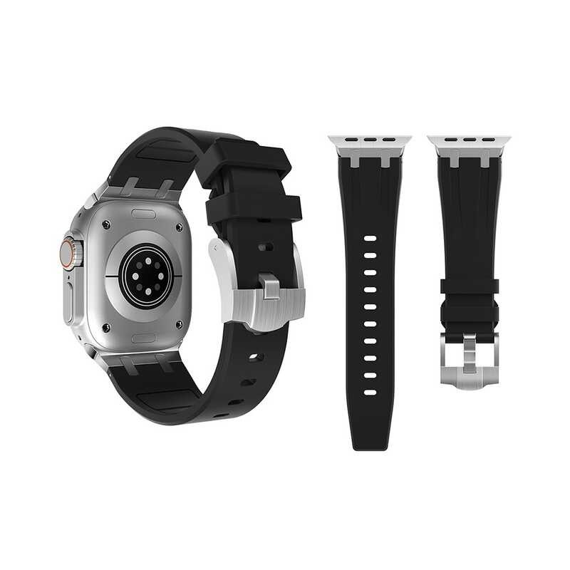 Silicone Strap AP Sports Soft Metal Bracelet watchband for Apple Watch Ultra 49mm 9 8 7 45mm 41mm I