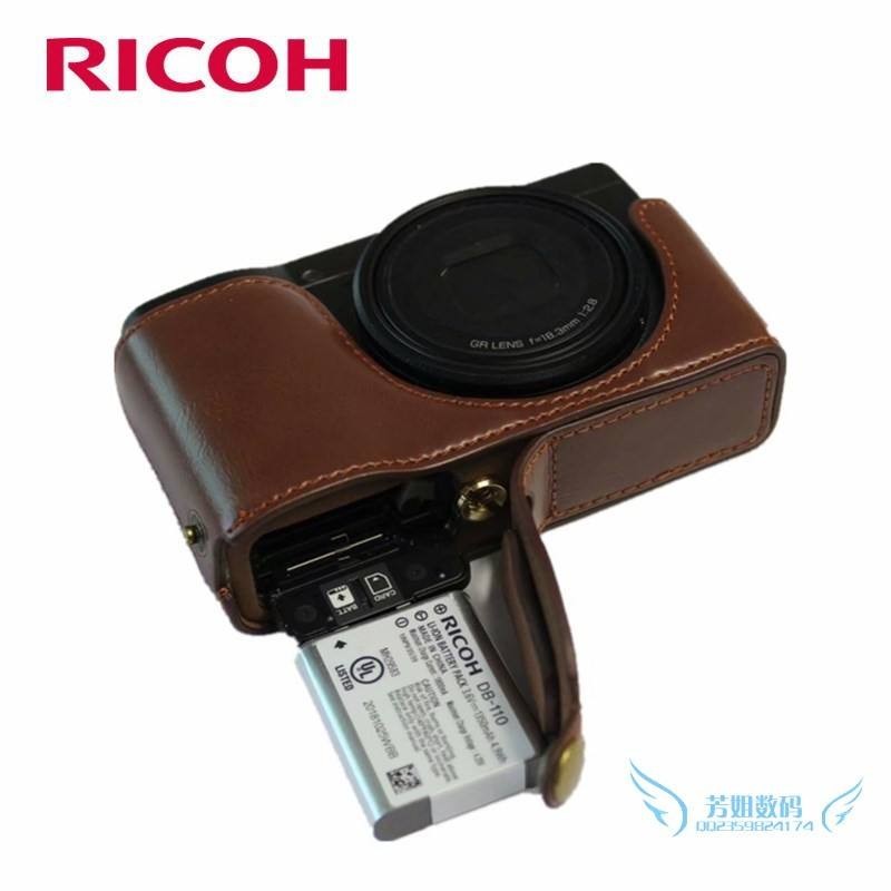 Ricoh Ricoh GR3 กระเป๋ากล้อง GR3 เคสหนังฐาน GRIiii เคสป้องกัน GR รุ่นที่ 3 เคสหนังแท้ครึ่ง