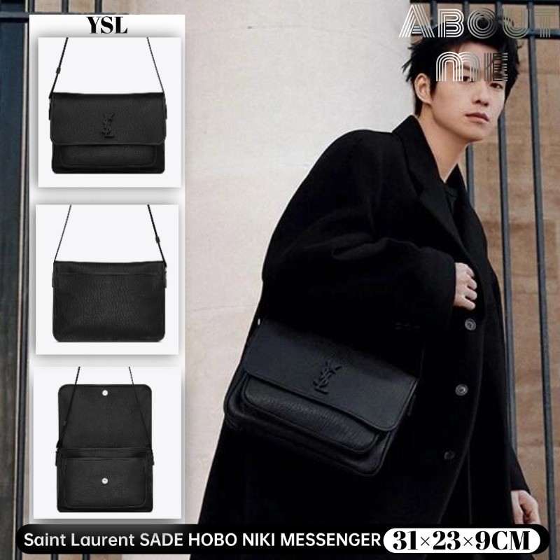 แซงต์โลรองต์ Saint Laurent SADE HOBO NIKI MESSENGER crossbody bag YSL กระเป๋าผู้ชาย