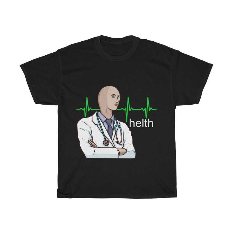 เสื้อยืด helth meme man เสื้อ Funny Health dunk meme เสื้อยืด surreal meme