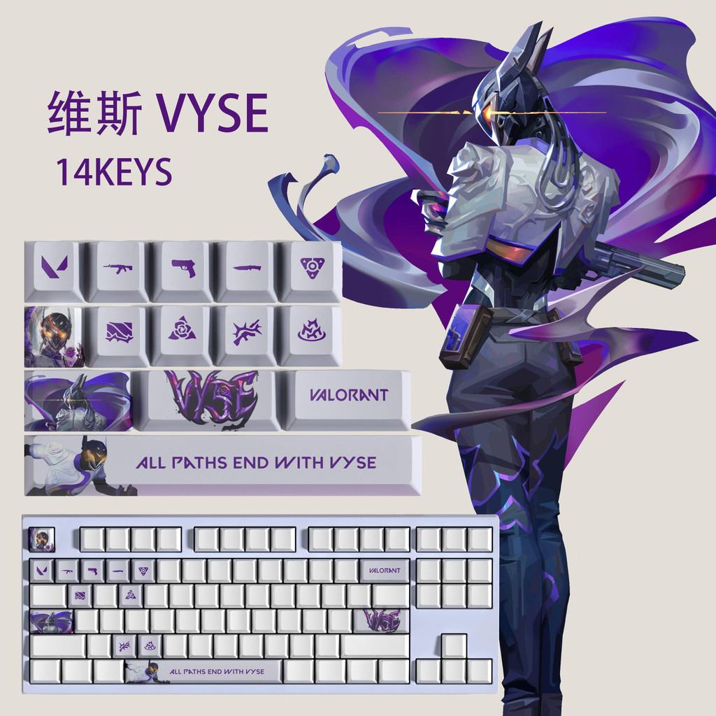 Weiss New Fearless Contract Keycaps Valorant Keycaps VALORANT 14-key Mini Set