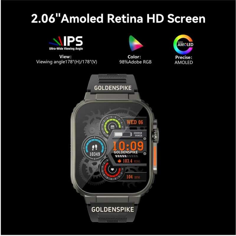 ❥ Microwear Ultra Ai3 Smartwatch ซิมการ์ด 4G Android 2.2 ''448*528 AMOLED การตรวจสอบสุขภาพ 180